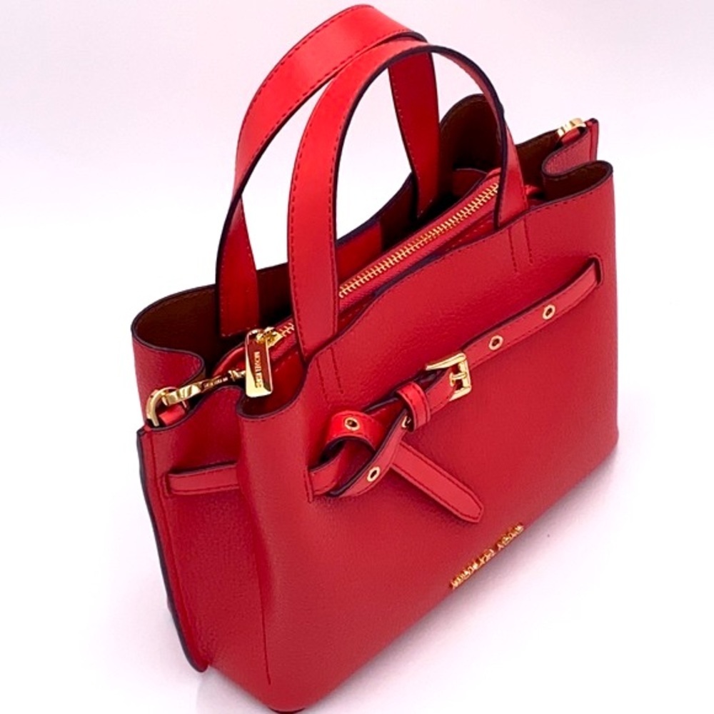 MICHAEL KORS EMILIA SMALL SATCHEL DARK SANGRIA - Picture 8 of 16